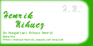 henrik mihucz business card